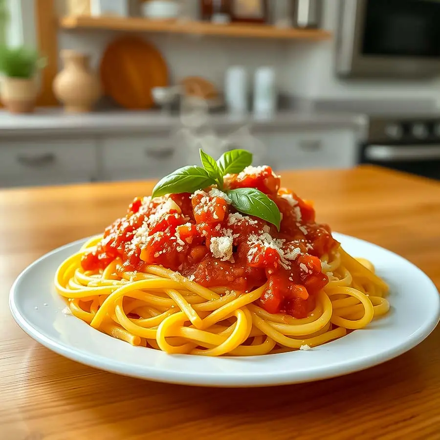 پاستا با سس گوجه فرنگی