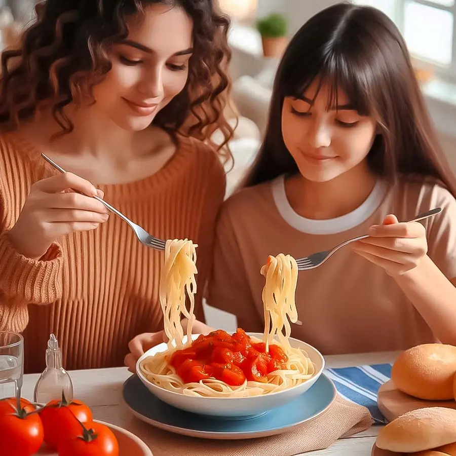 پاستا با سس گوجه فرنگی