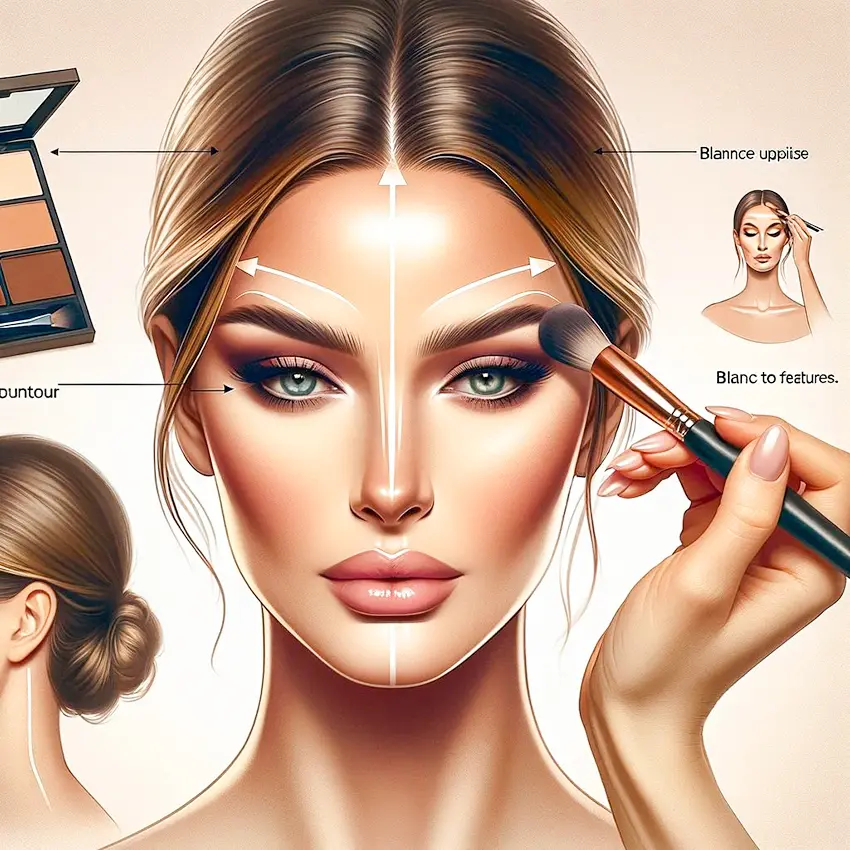 Facial contouring and highlighting کانتورینگ و هایلایت صورت