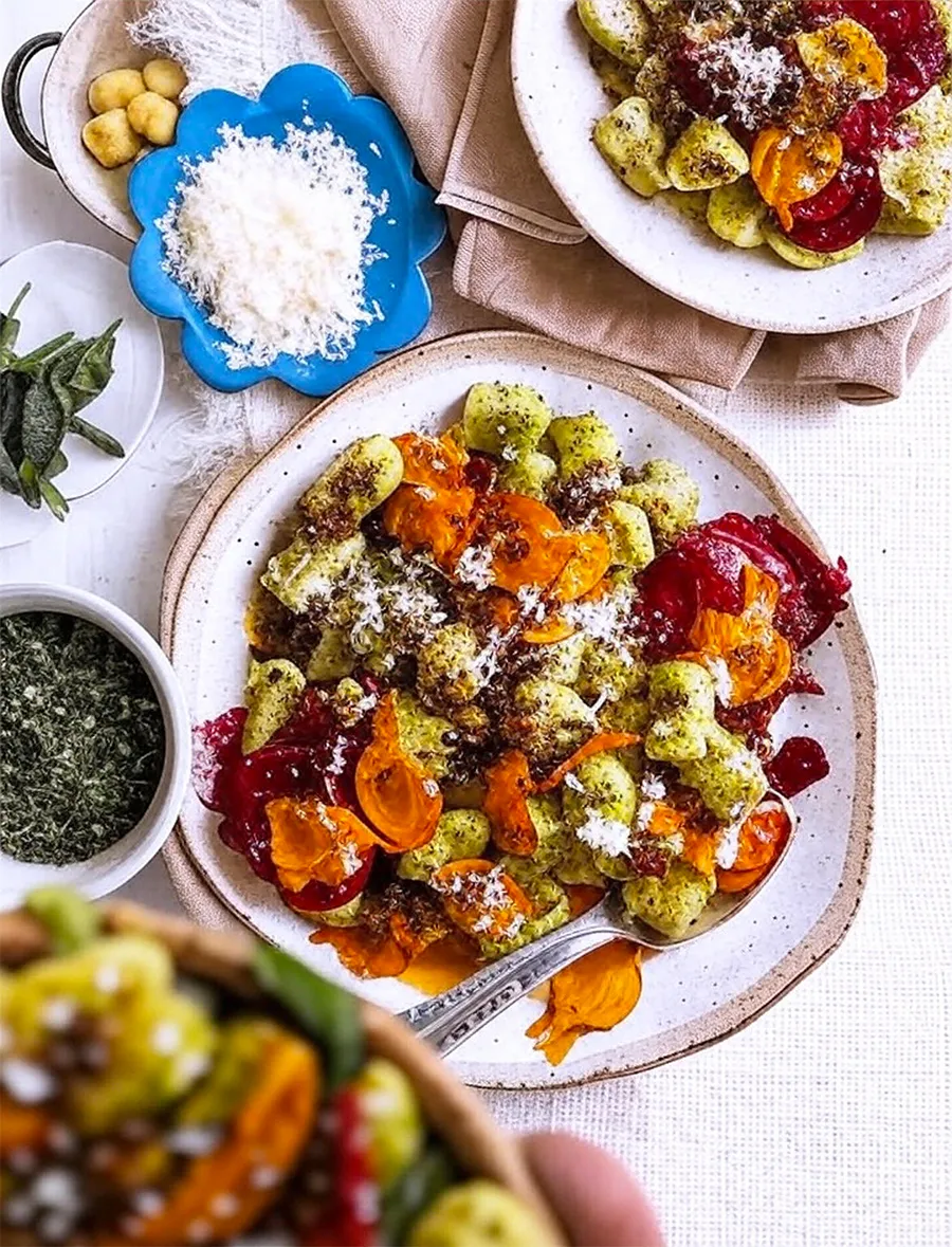 نیوکی اسفناج-غذای ایتالیایی-کوفته های سیبزمینی